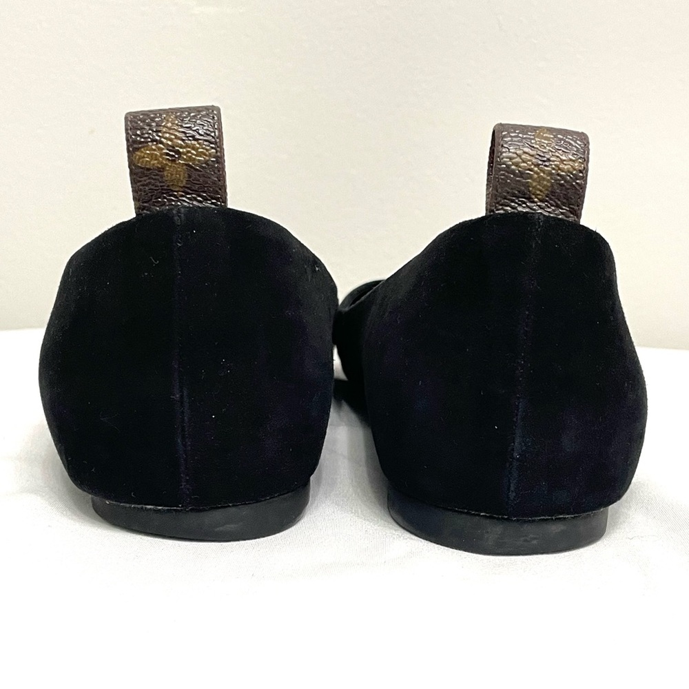 Louis Vuitton Monogram Black Suede Flats Sz. 9.5